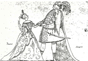 Caricatura de Bordoni i Senesino [gravat].